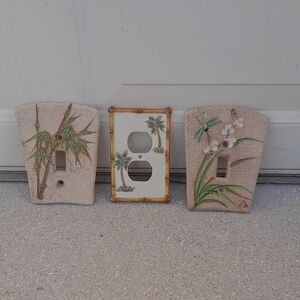 Decorative Light Switch and Outlet Covers with Bamboo and Palm Designs